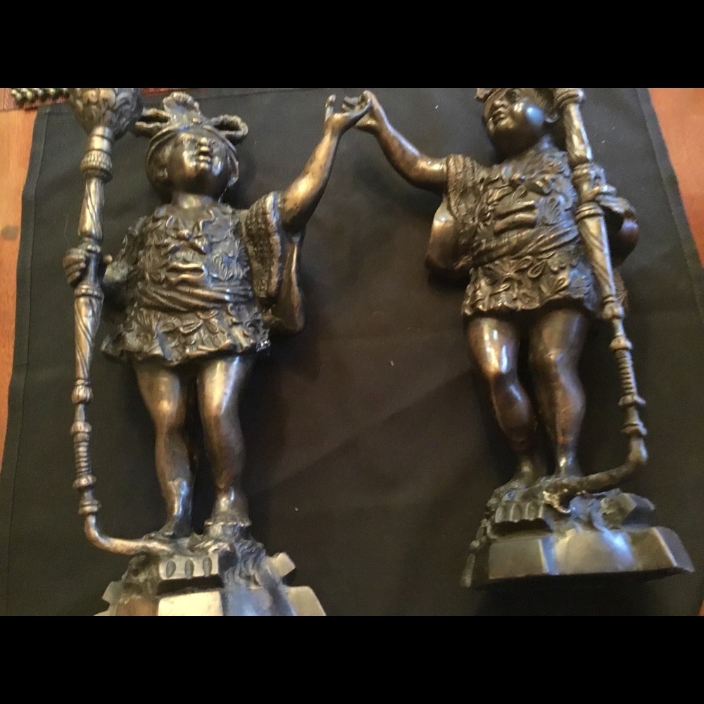 African Tribal Heavy Bronze Statue Sculptures 15” - Picture 4 of 8